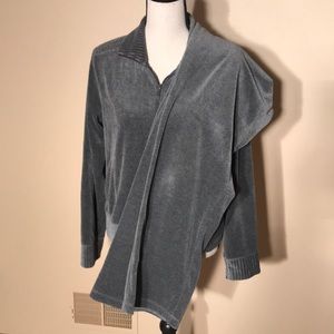 New York Landry gray velour lounge suit.